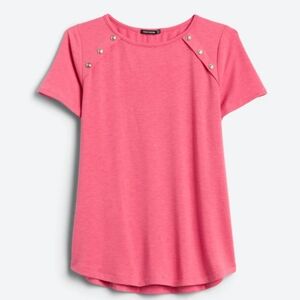 Pink Clover Leah button detail top